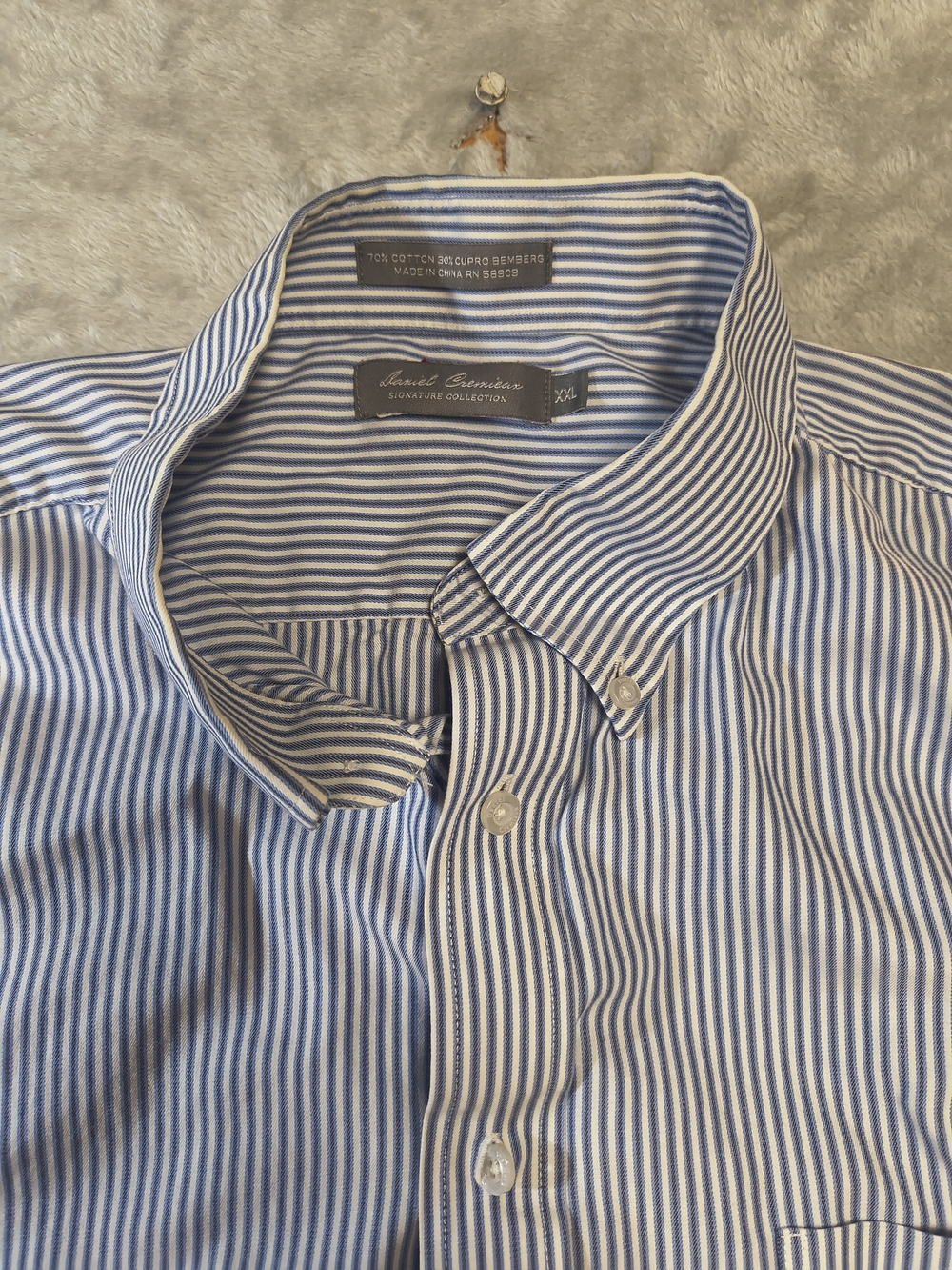 Daniel Cremieux Blue & White Striped Button-Down Shirt